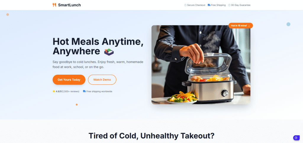 shopify single product landing page design